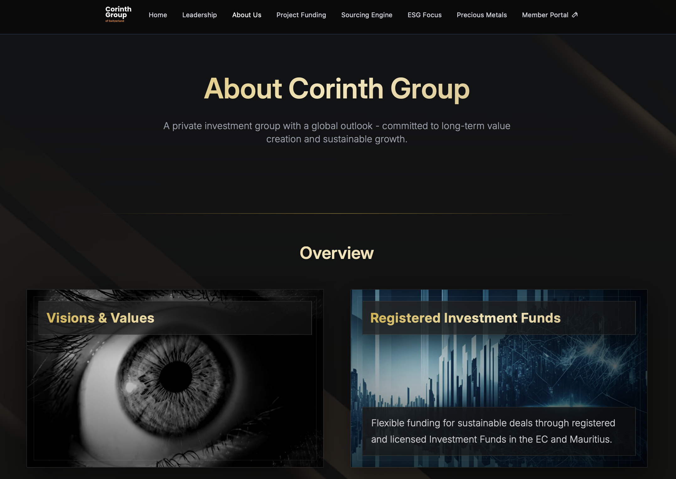 Screenshot of cgoch.com claiming Registered Investment Funds